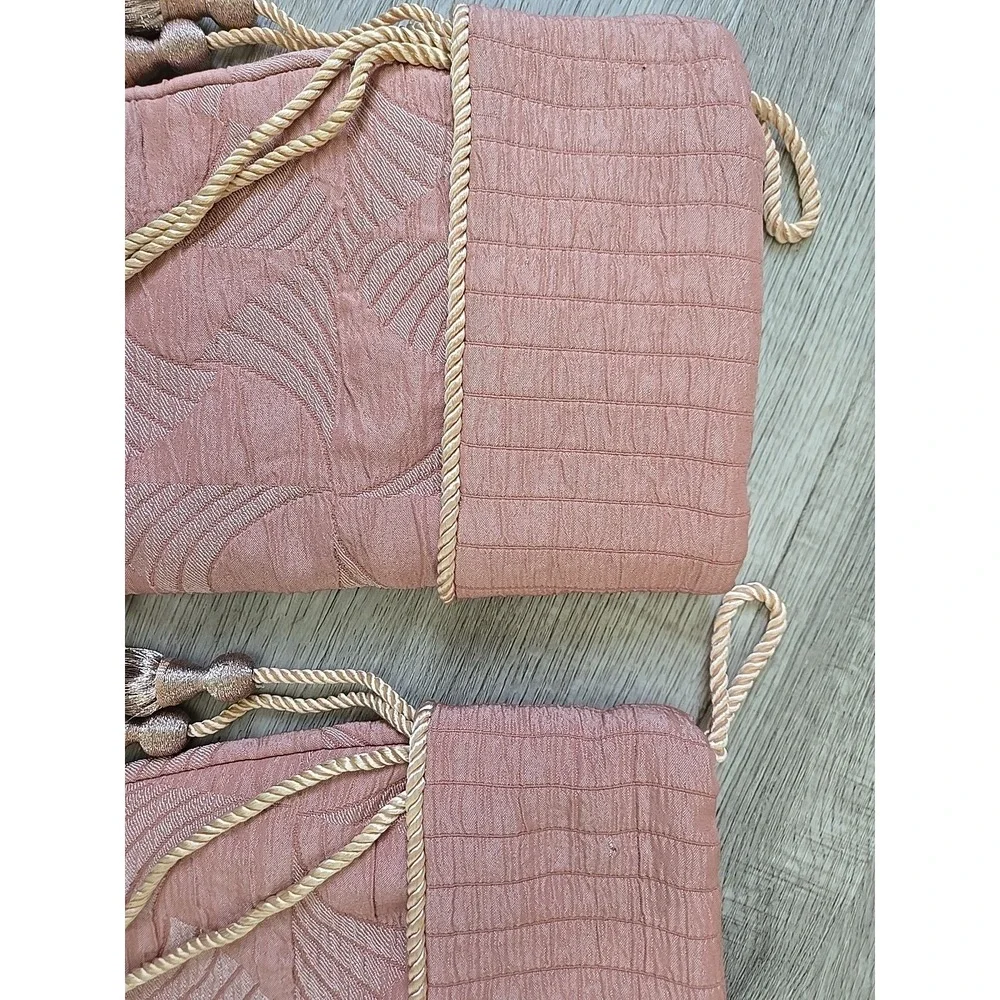 Set Of 2 Christmas Quilted Stockings PINK Quilt‎ with Tassel Rope